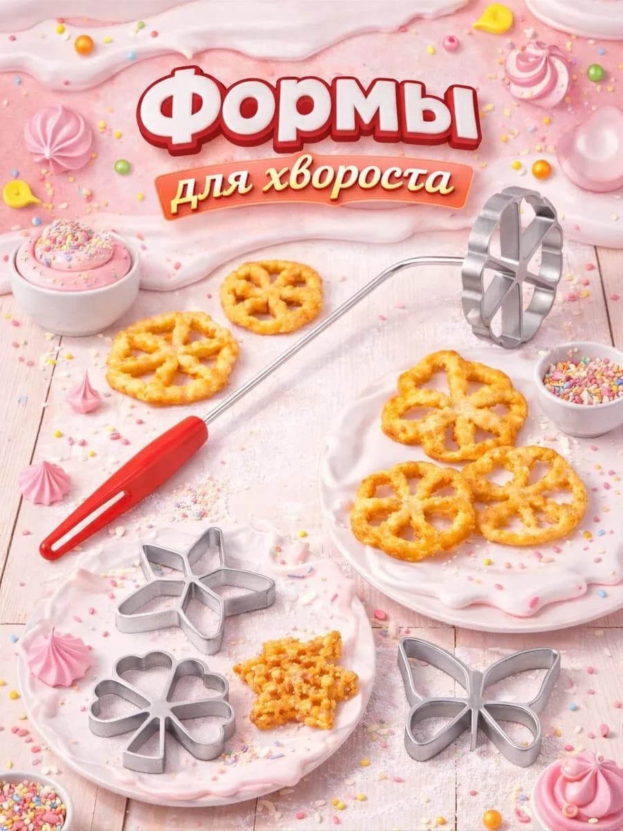 Формы для хвороста металлические, 4 шт, d=7 см