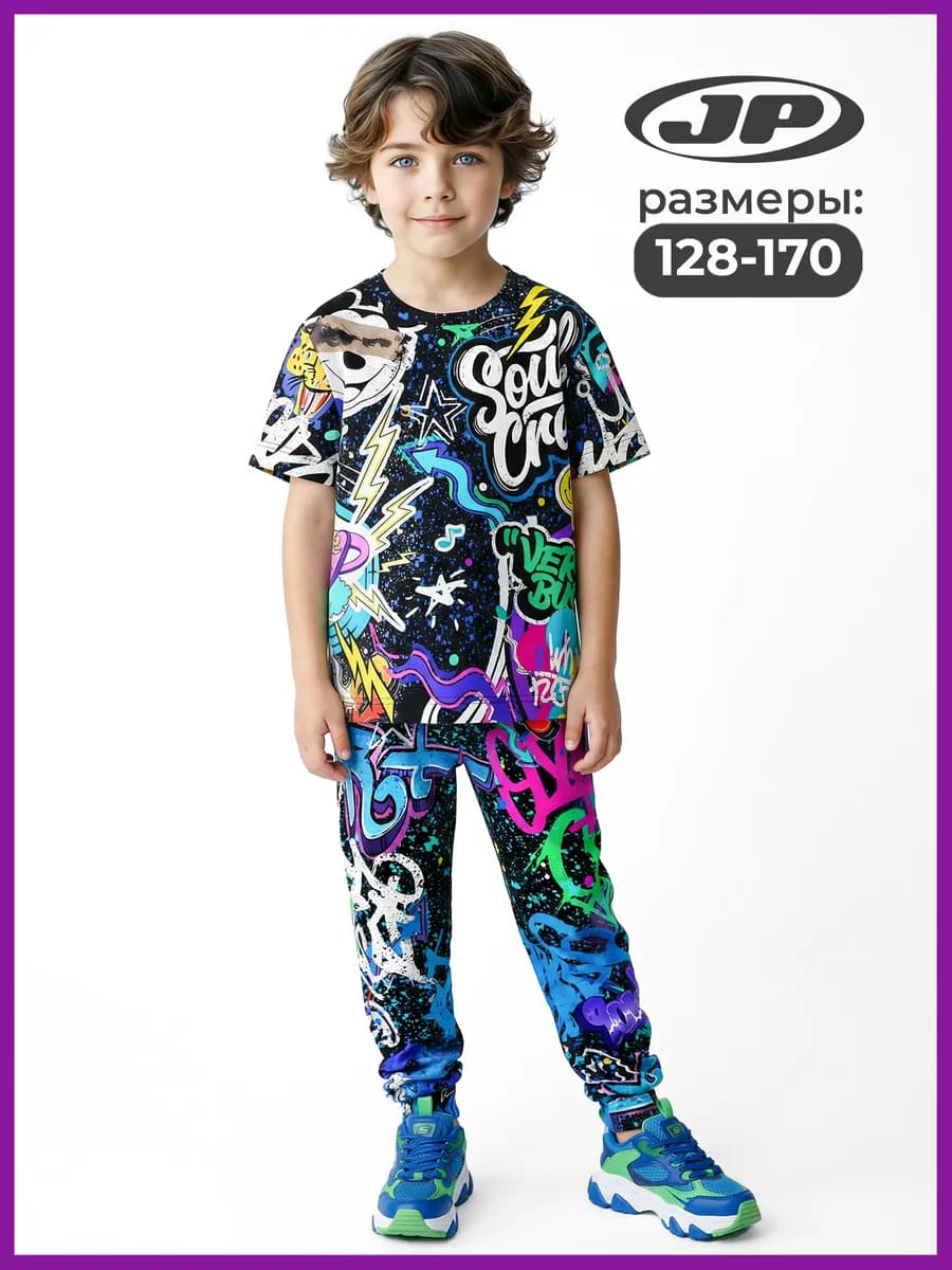 Пижама детская с принтом граффити