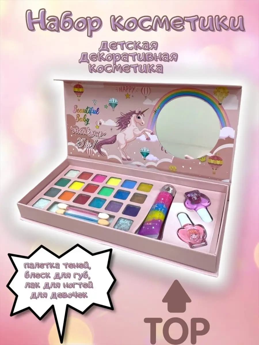 Набор детской декоративной косметики Палетка теней 25 в 1
