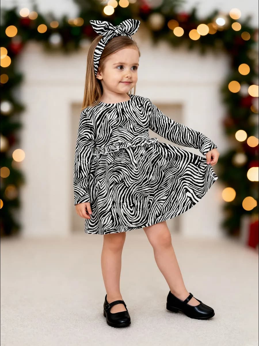 Платье для девочки с длинным рукавом