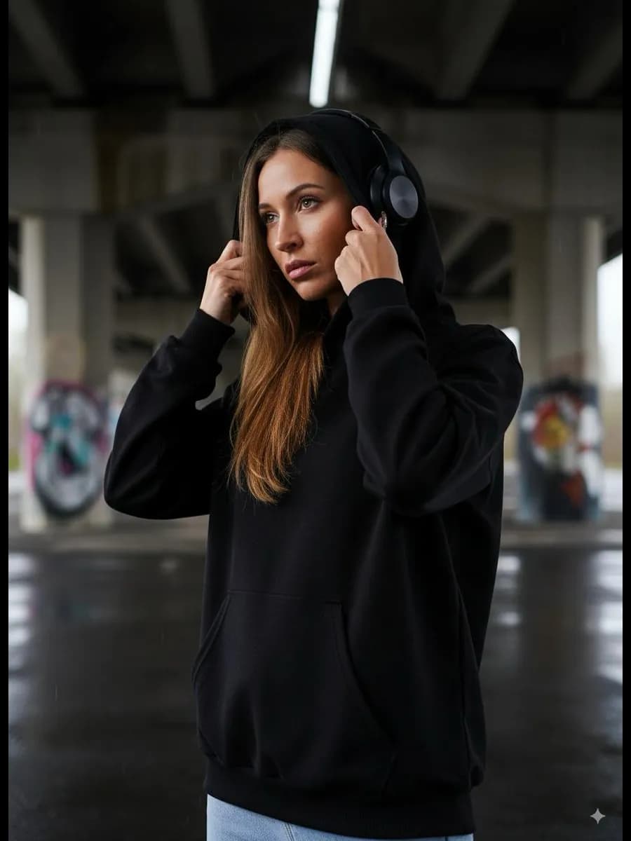 Худи оверсайз с капюшоном больших размеров