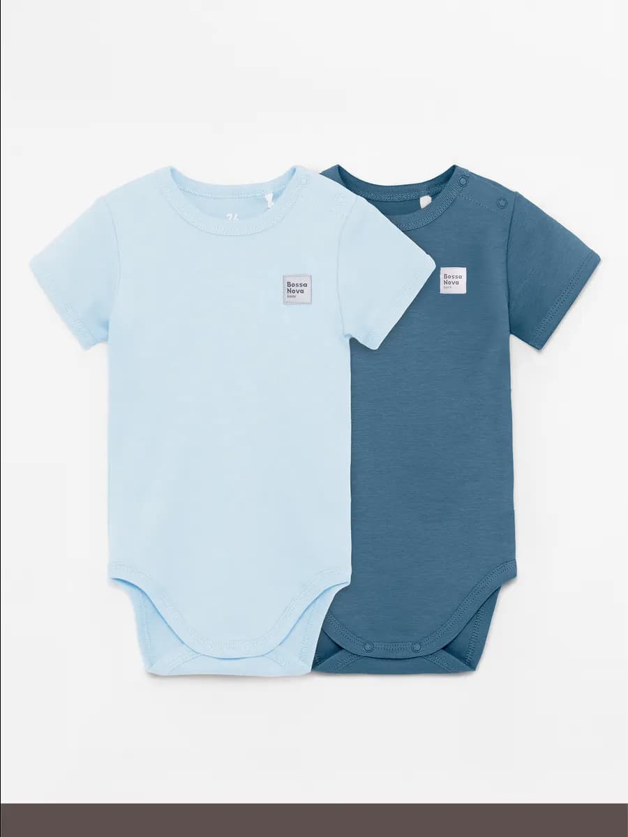 Боди для новорожденных с коротким рукавом набор 2 шт