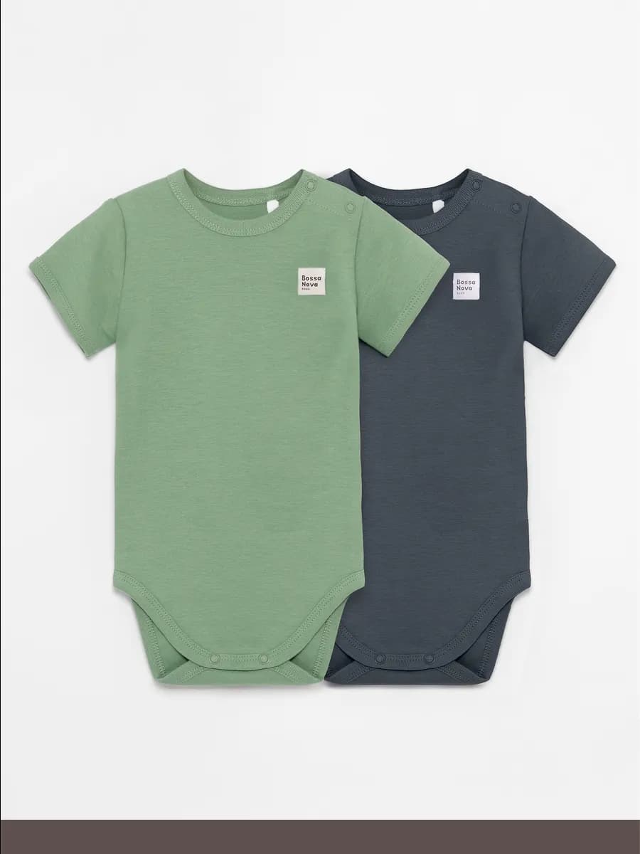 Боди для новорожденных с коротким рукавом набор 2 шт