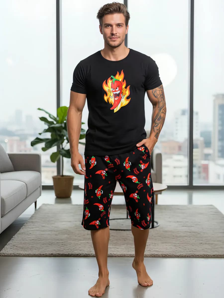 Домашний костюм пижама с шортами