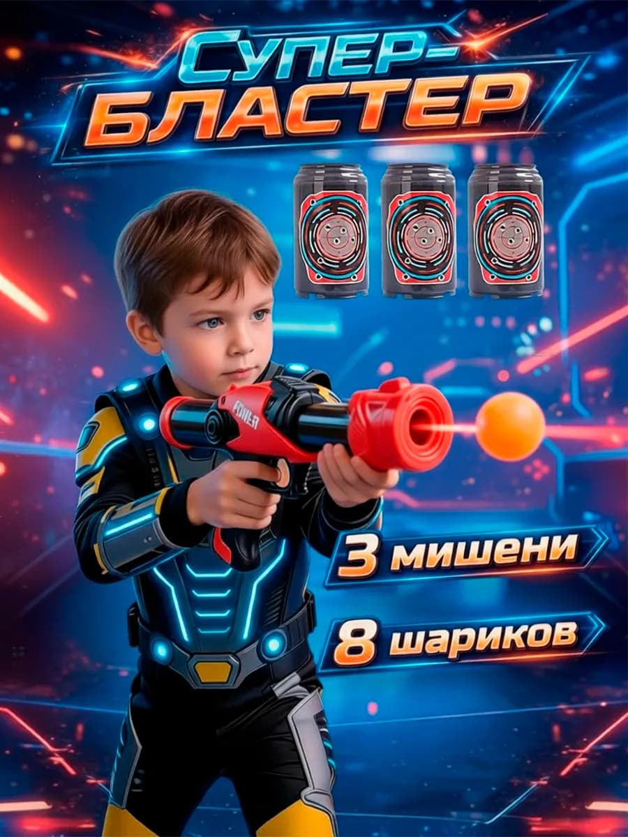 Игрушечное оружие пистолет детский с мягкими пулями мишенями