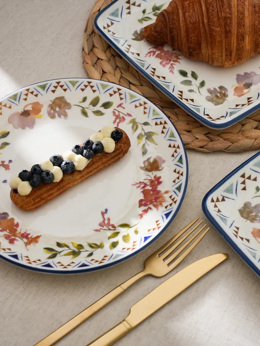 Тарелки набор посуды столовой с принтом 2 шт 23 см