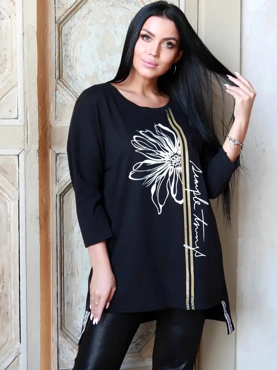 Туника удлиненная большие размеры - фото 1