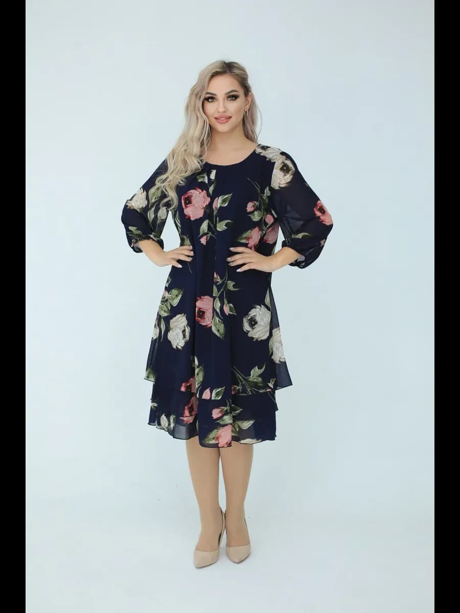 Шифоновое платье больших размеров