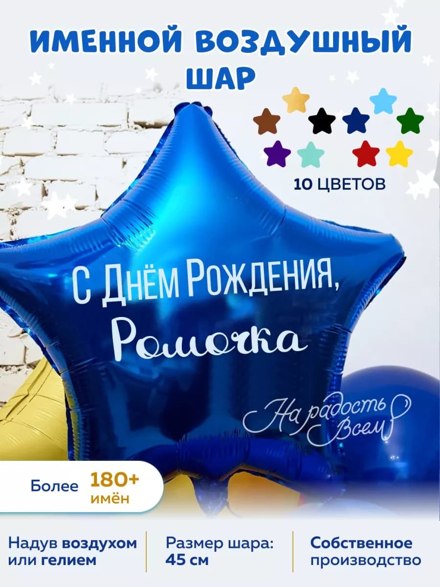 Воздушный шар именной Ромочка Роман
