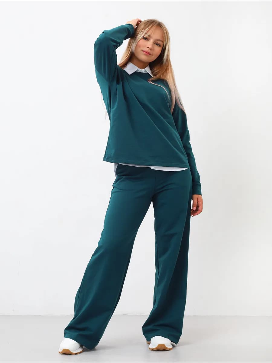 Брючный костюм трикотажный оверсайз