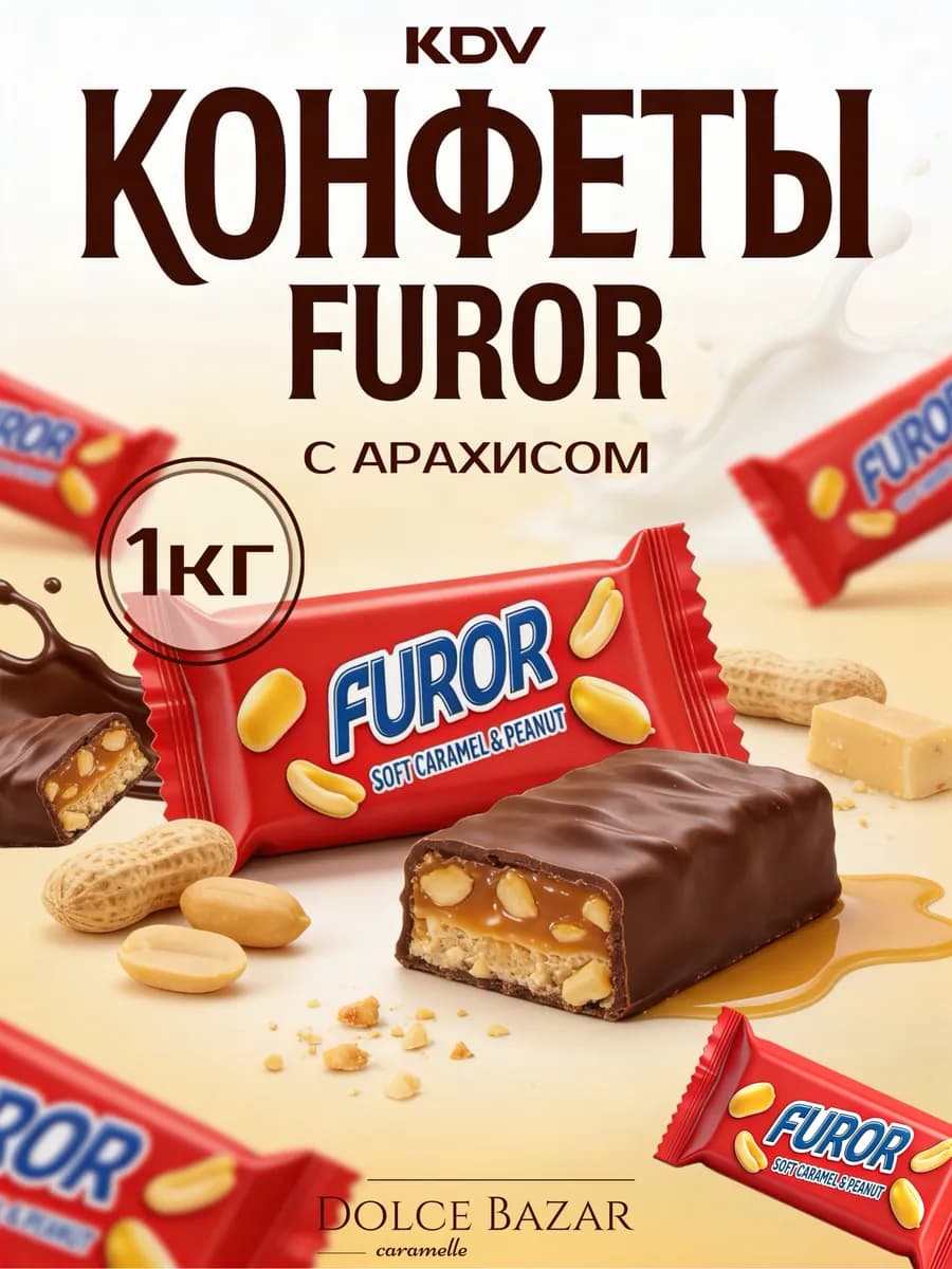 Конфеты шоколадные с арахисом фурор 1 кг