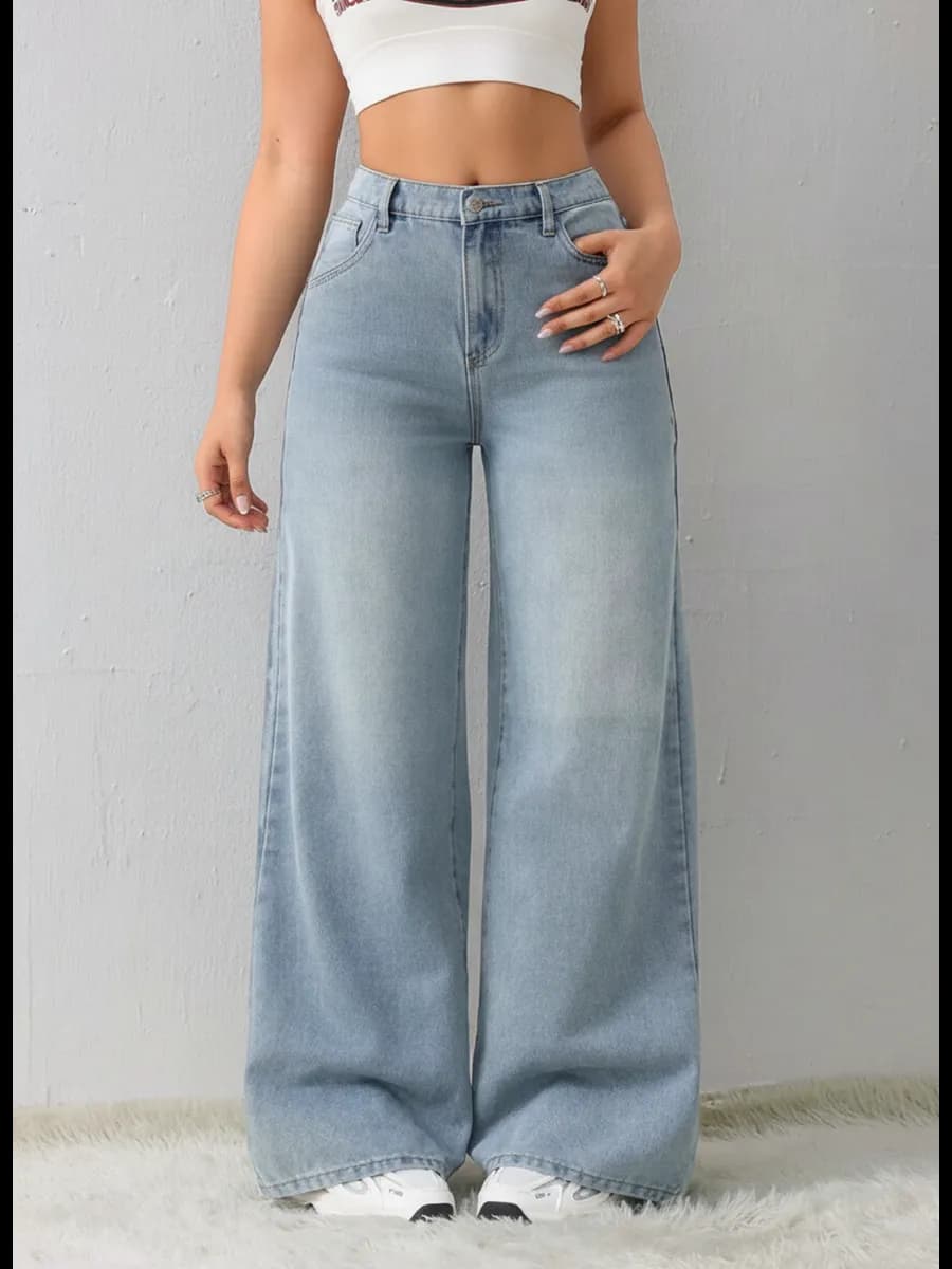 Широкие джинсы трубы оверсайз