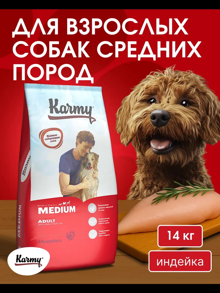 Корм для собак Medium Adult Индейка 14 кг