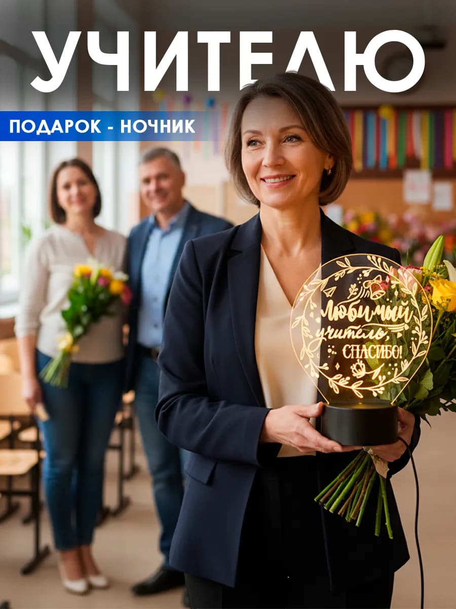 Ночник светодиодный - Подарок на День Учителя, Новый год