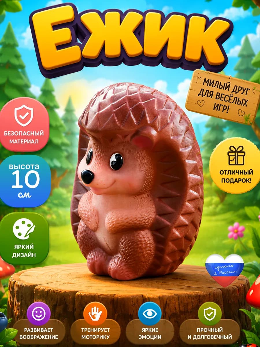 резиновая игрушка Ежик для малышей для ванной