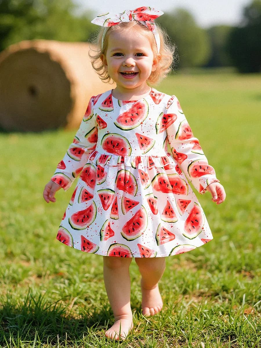 Платье для девочки с длинным рукавом