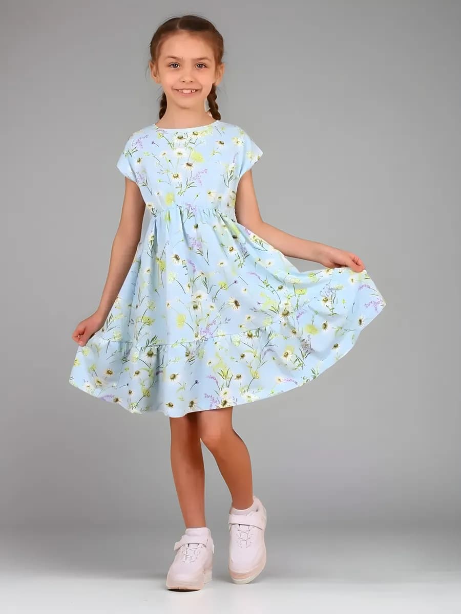 Летнее платье детское трикотажное в садик