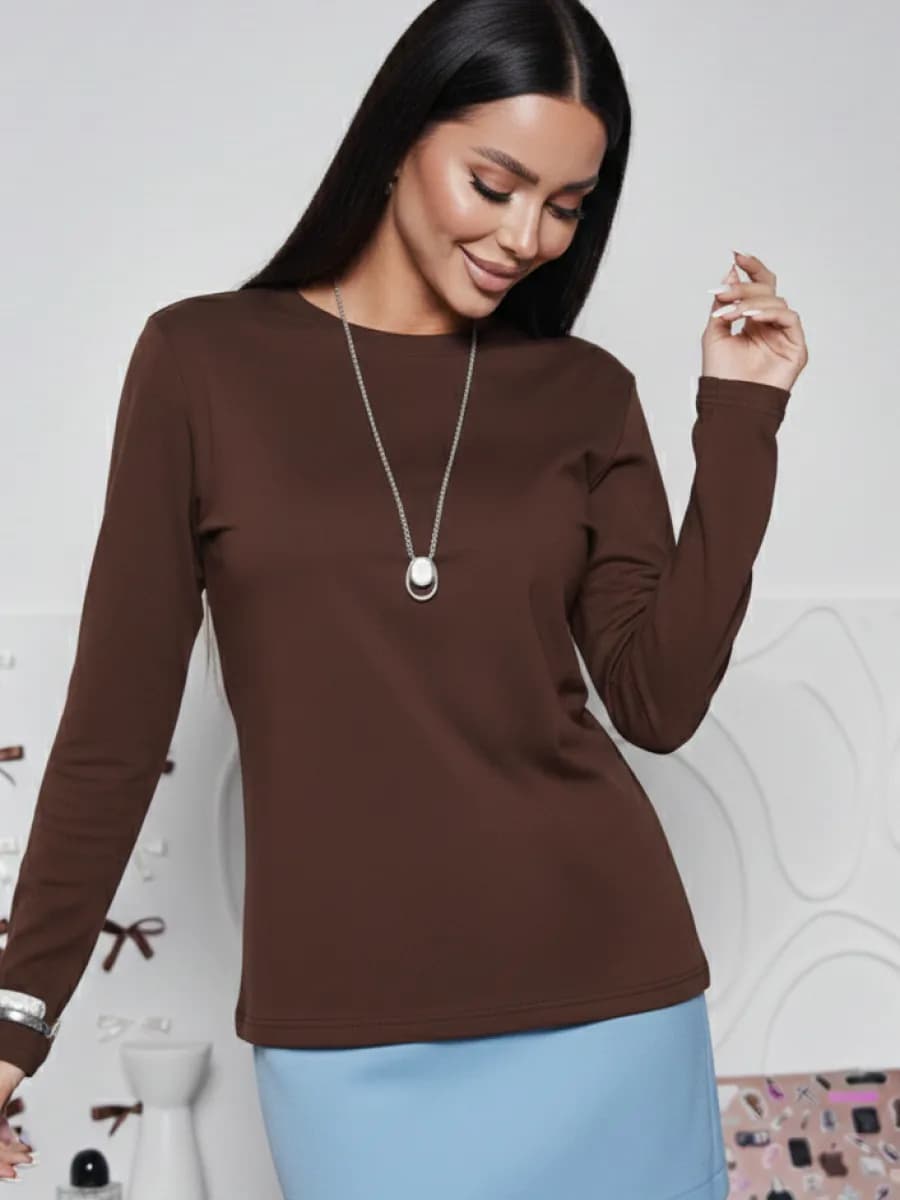 Лонгслив хлопок однотонный с длинным рукавом