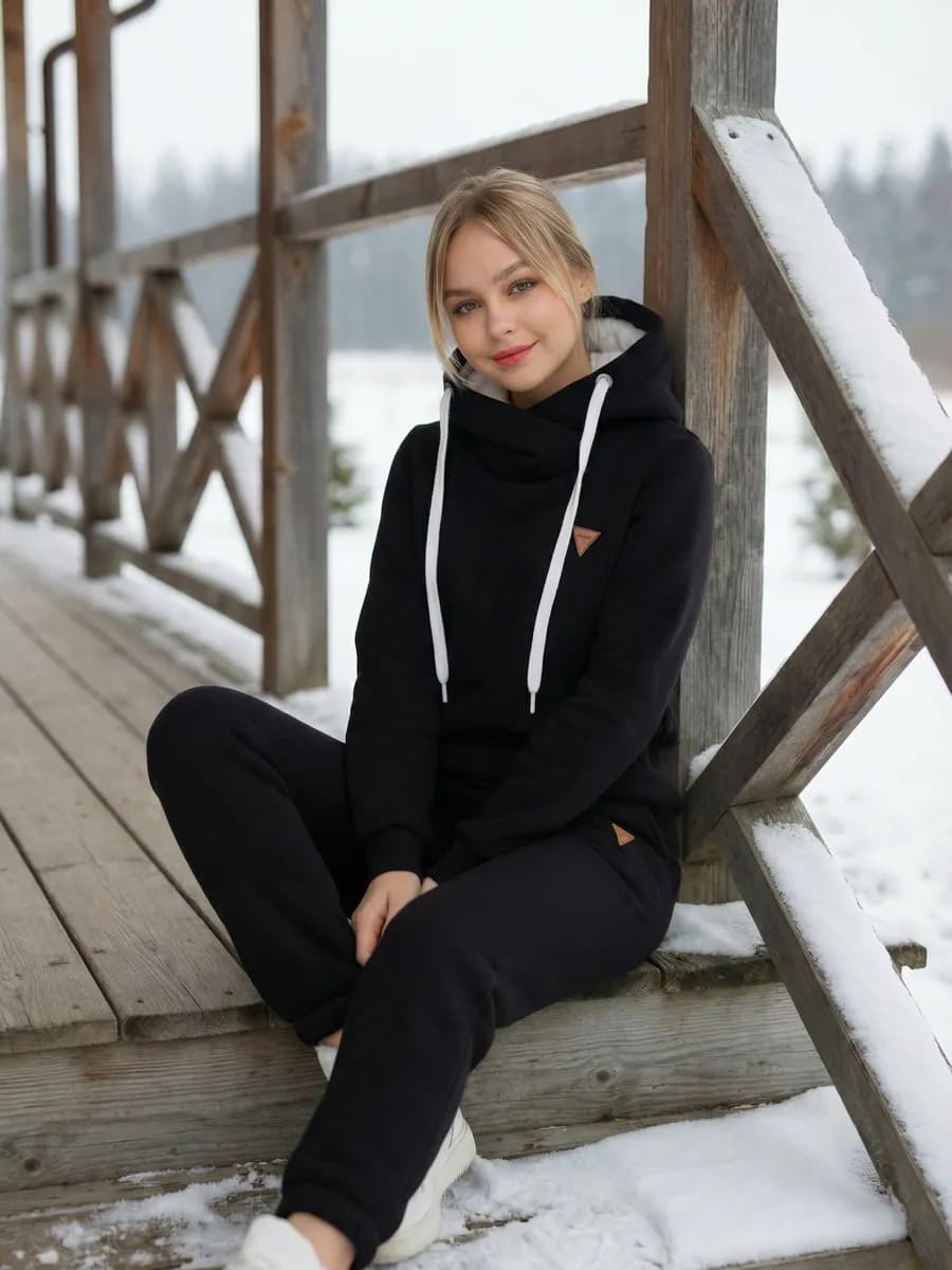 Спортивный костюм теплый с начесом худи и джоггеры