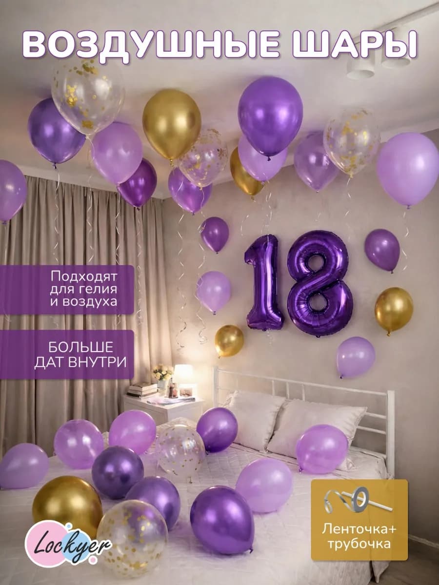 Воздушные шары на день рождения 18 лет