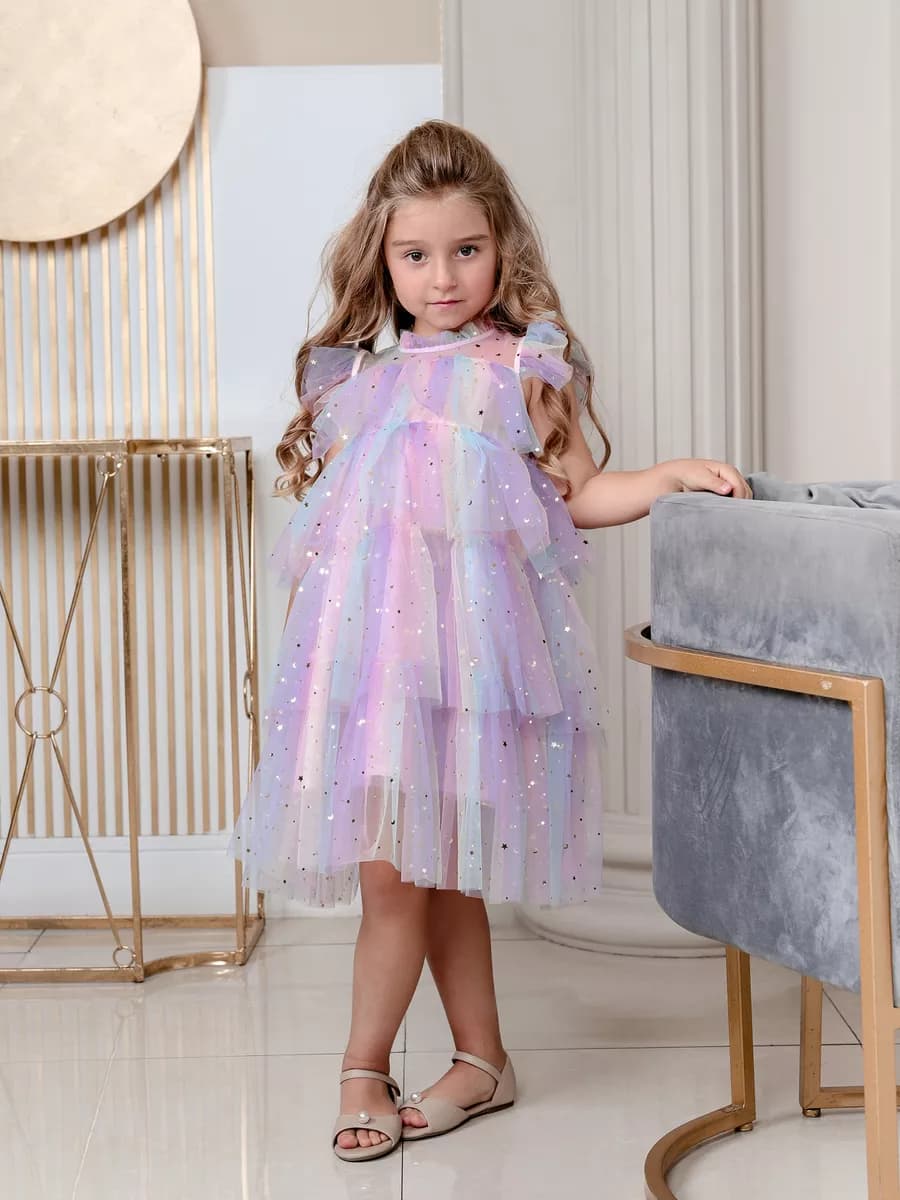 Платье нарядное праздничное с блестками на 8 марта