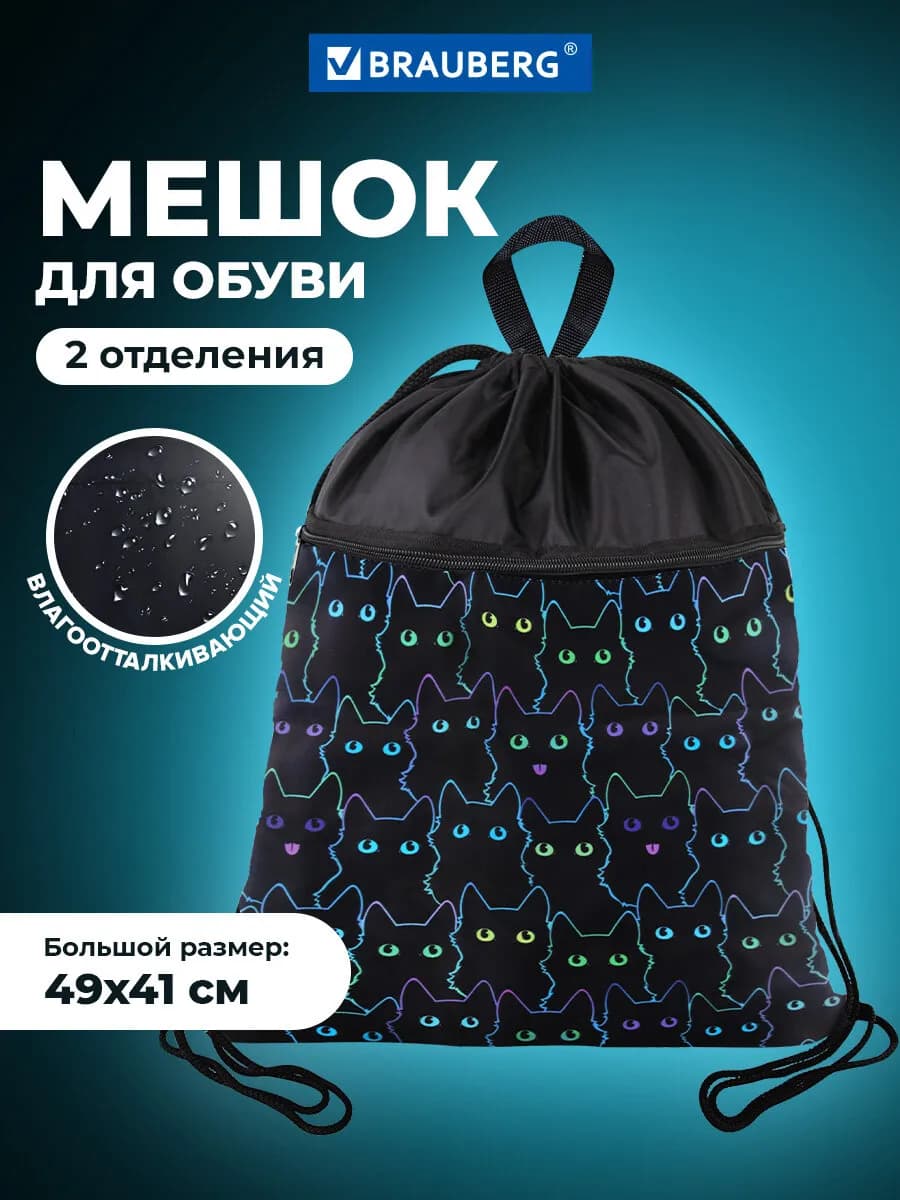 Мешок для обуви, сумка для сменки в школу, чехол плотный