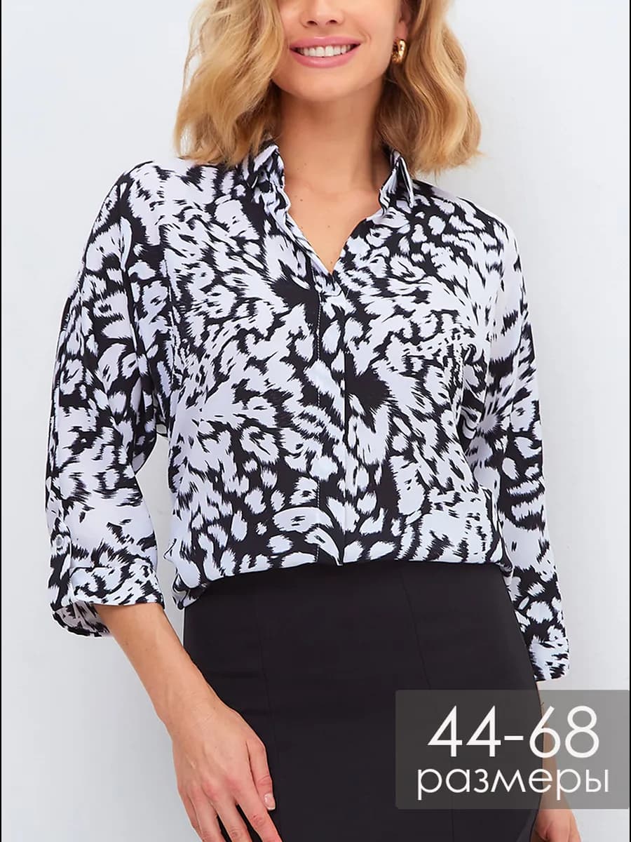 Блузка нарядная офисная больших размеров - фото 1