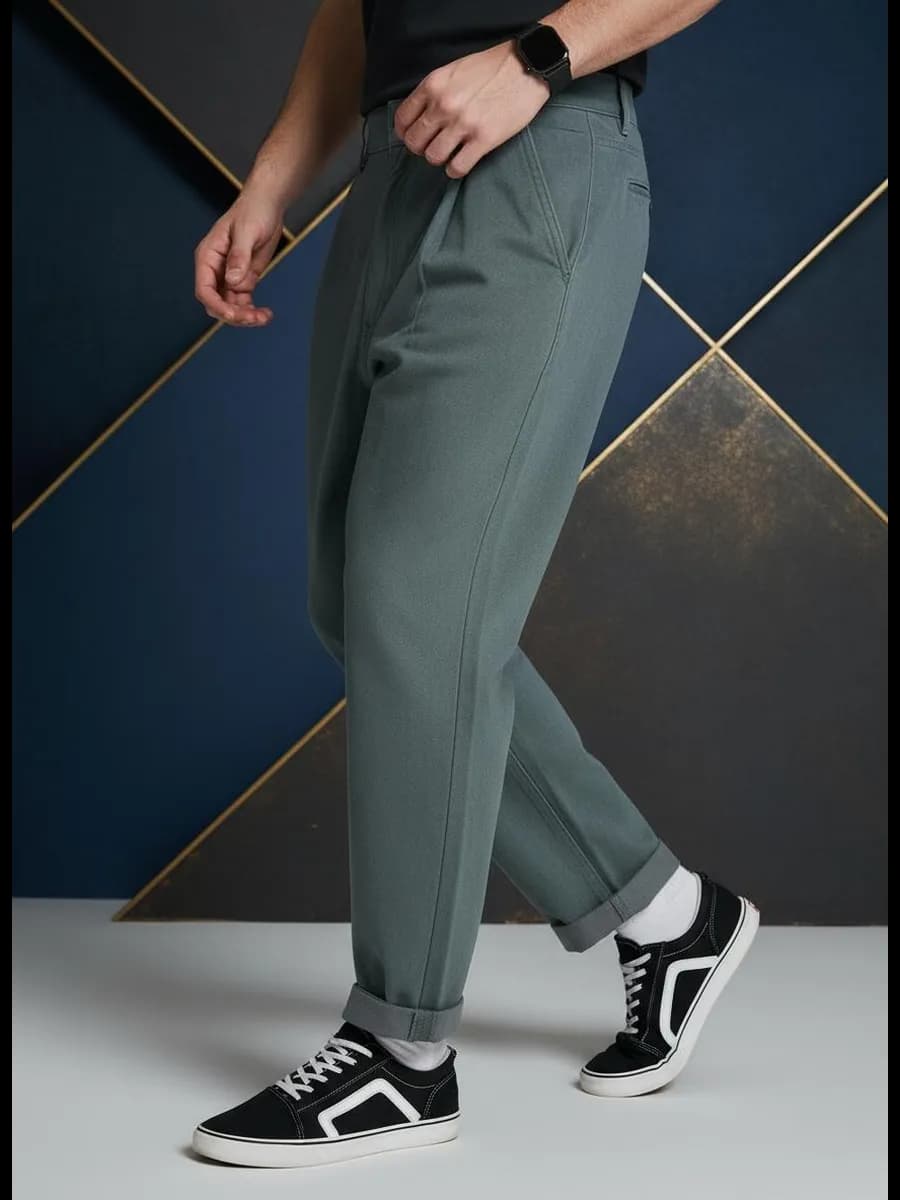 Зауженные укороченные брюки