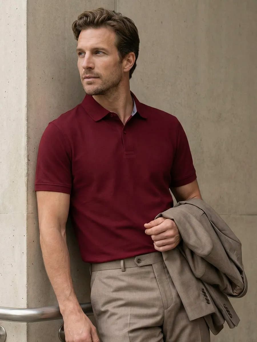 Футболка поло с коротким рукавом базовая