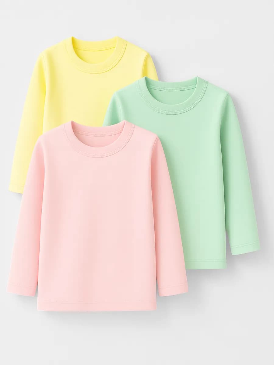 Лонгслив трикотажный базовый набор 3 шт - фото 1