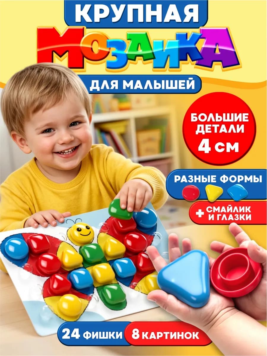 Мозаика для малышей развивающая игрушка крупная