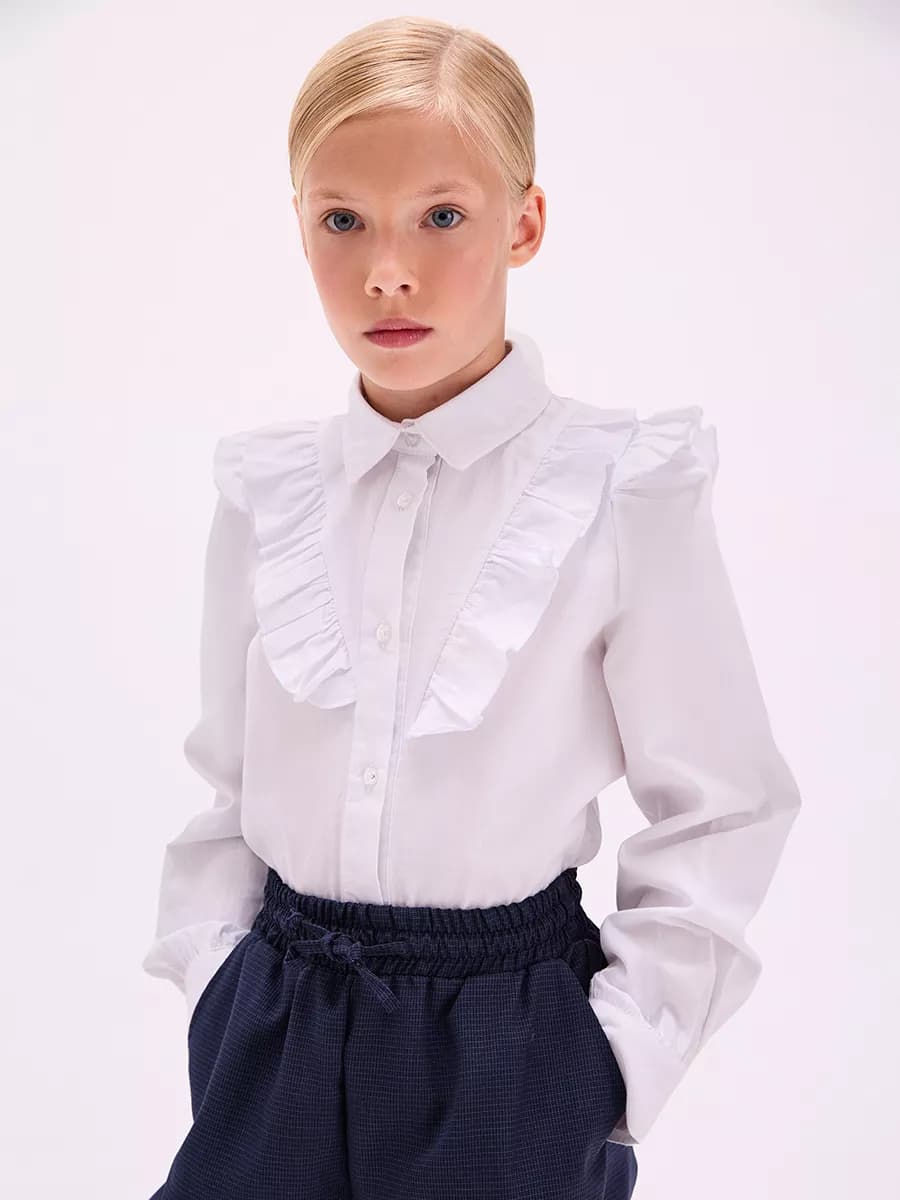 Блузка школьная с длинным рукавом