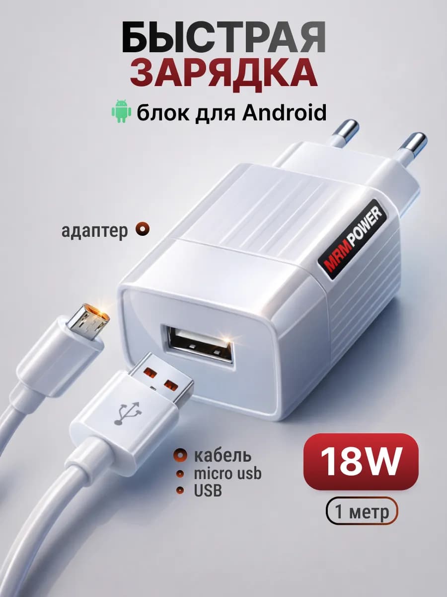 Быстрая зарядка для телефона Micro USB