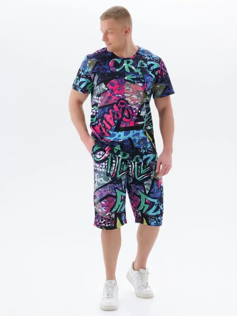 Пижама домашняя мужская с шортами и футболкой
