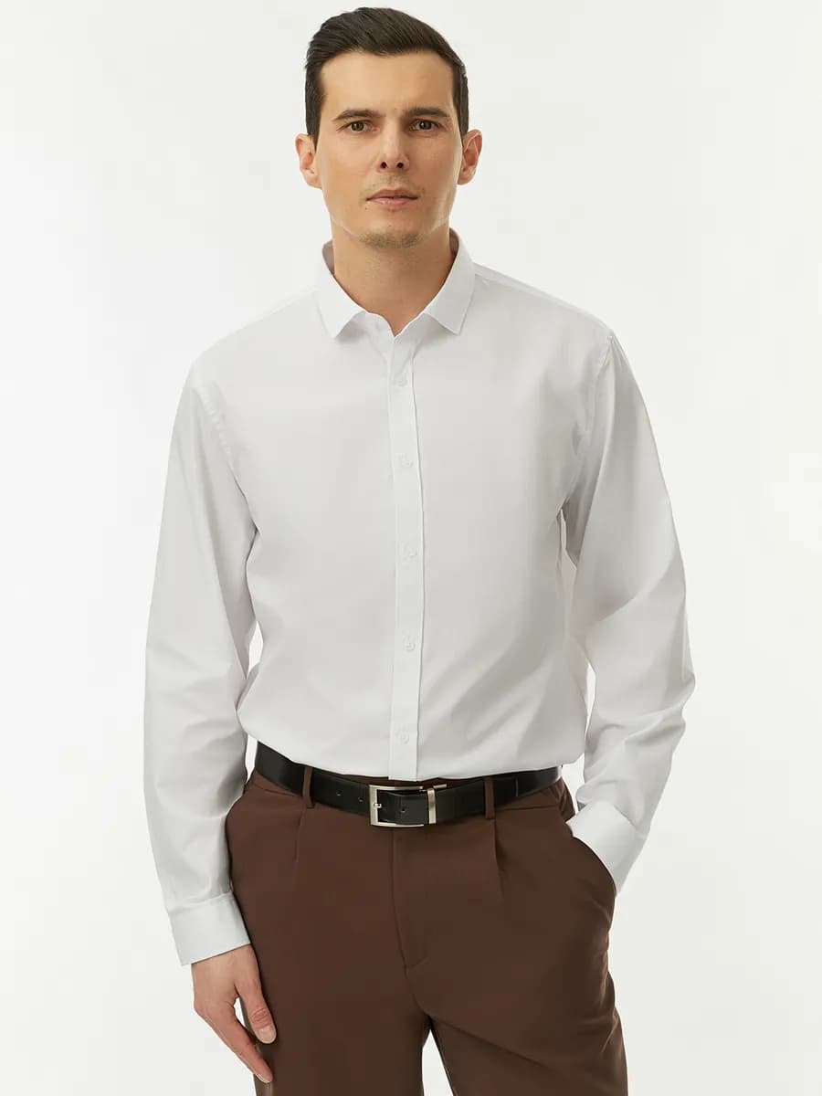 Рубашка прямого силуэта с длинным рукавом