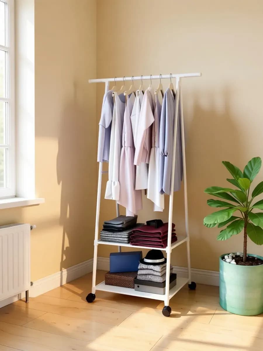 Вешалка напольная для одежды на колесиках