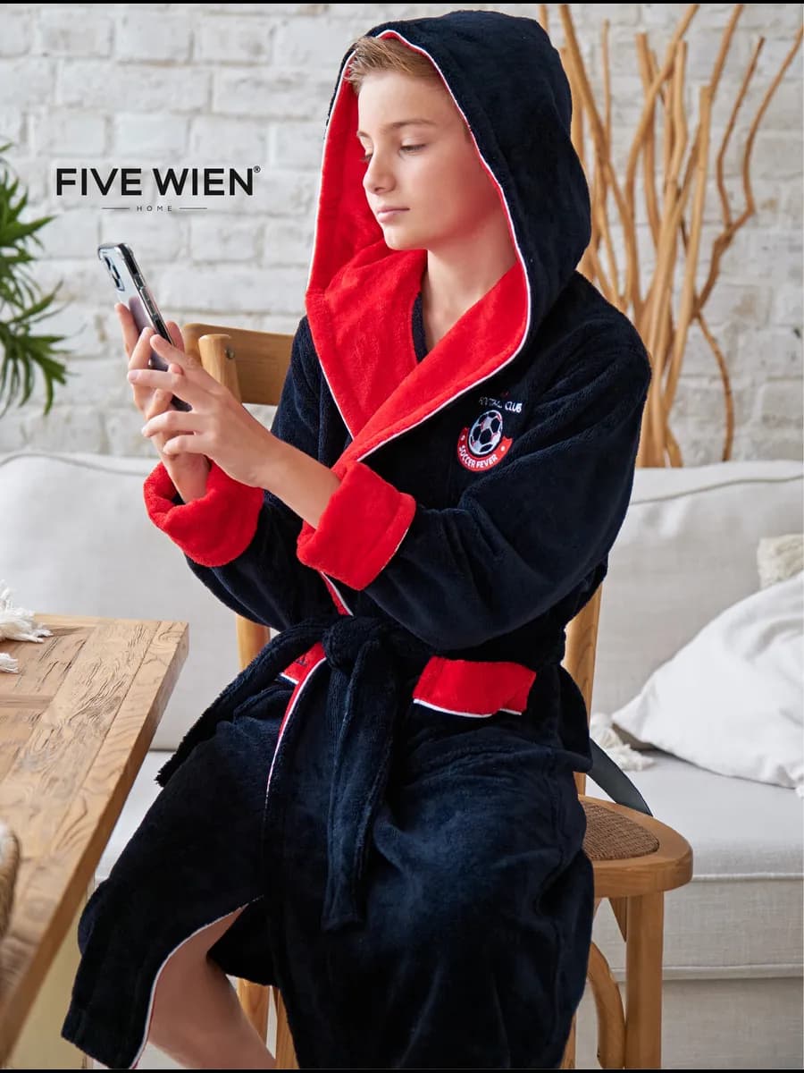 Халат махровый детский с капюшоном для мальчика RONALDO