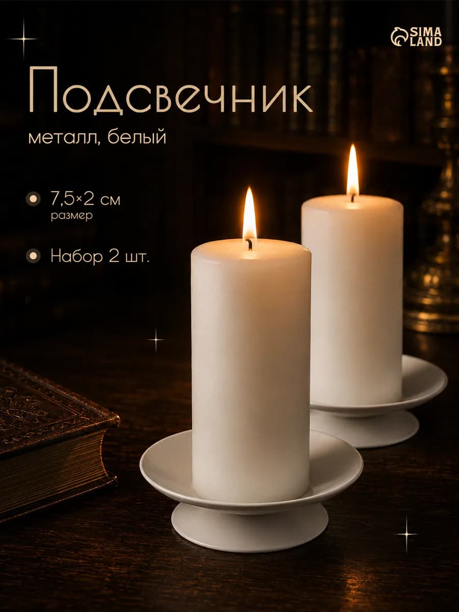 Подсвечник для свечей чайных, тонких, толстых