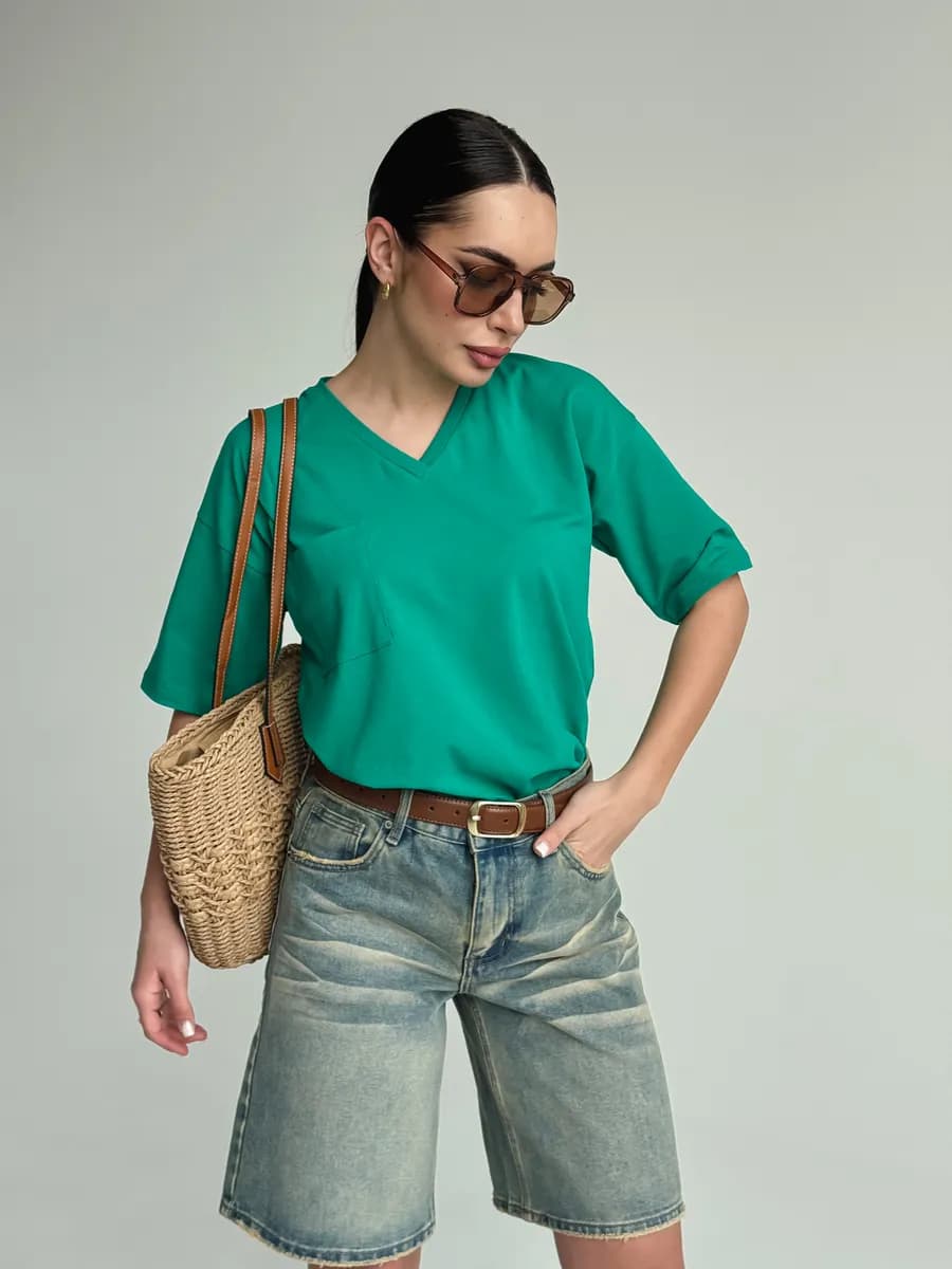 Футболка базовая однотонная оверсайз