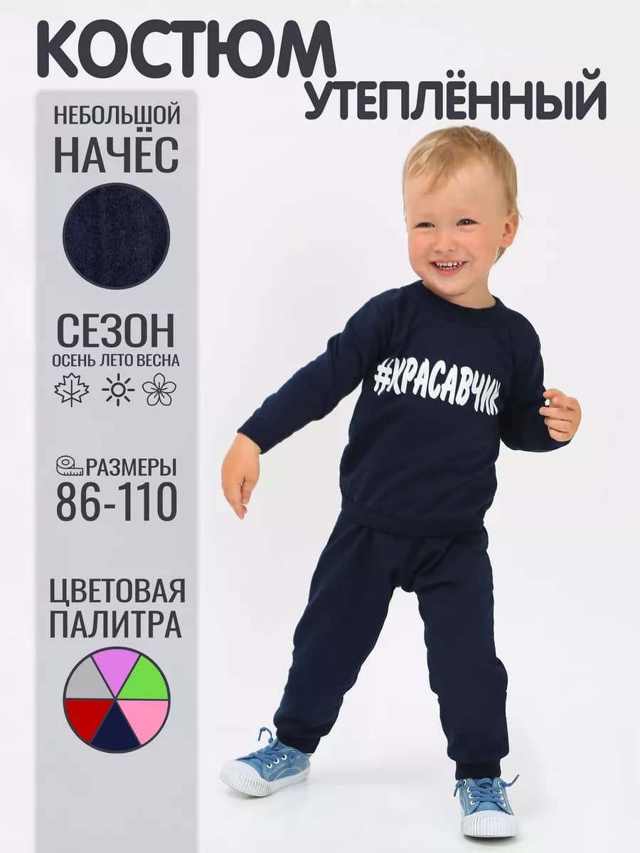 Спортивный костюм для мальчика свитшот с принтом и штаны