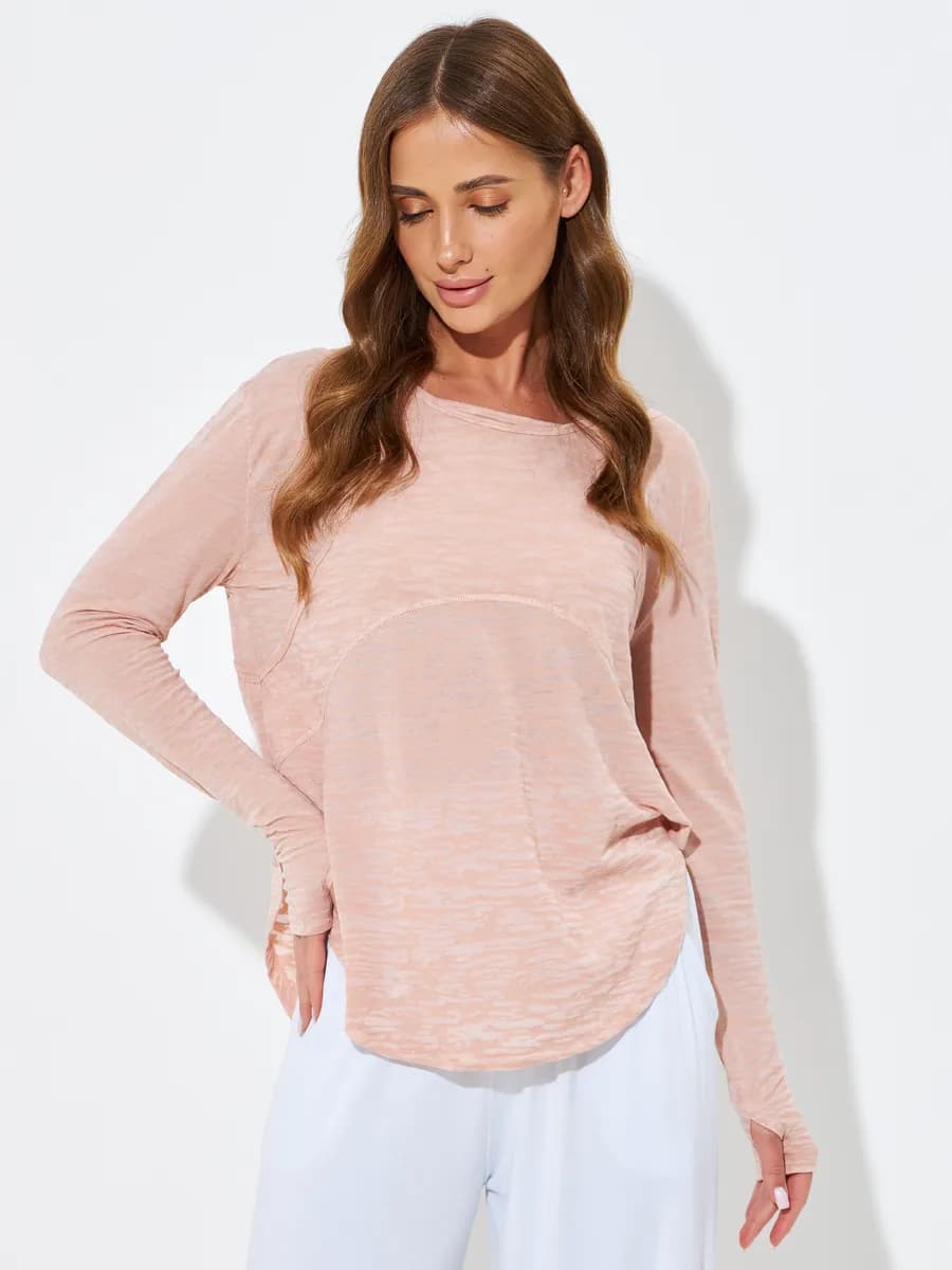 Лонгслив спортивный с вырезом для пальца - фото 1