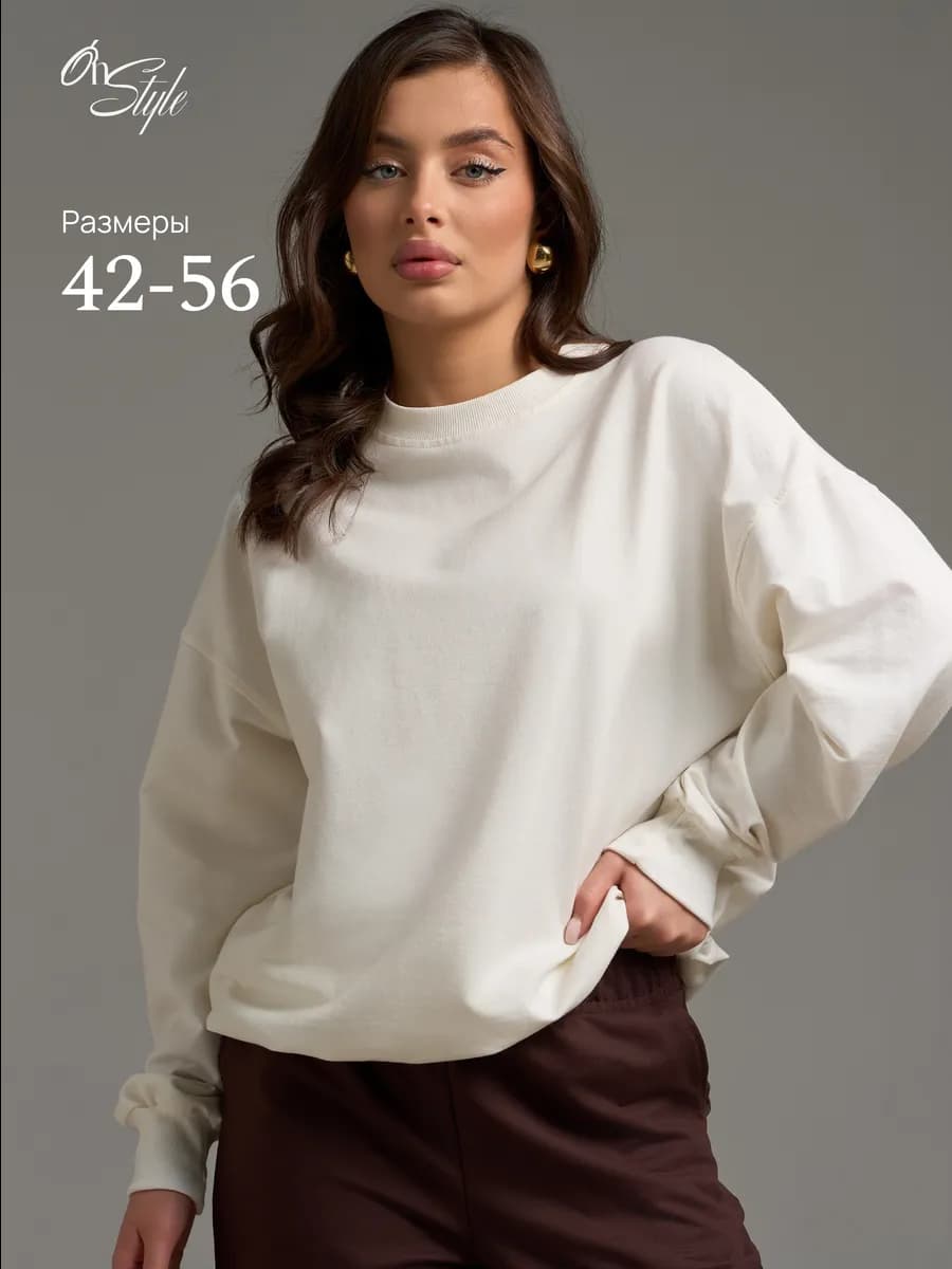 Свитшот оверсайз без начеса - фото 1