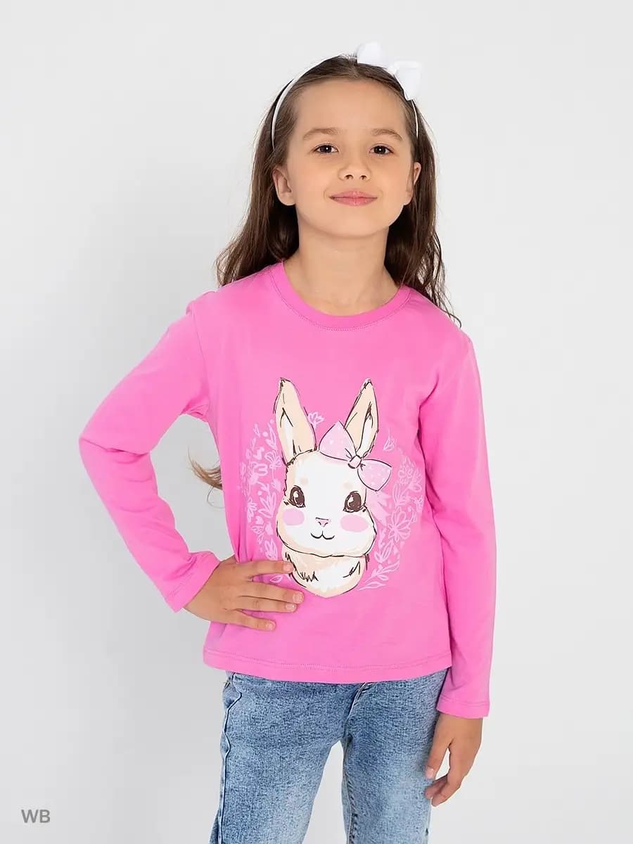 Лонгслив повседневный принт хлопок