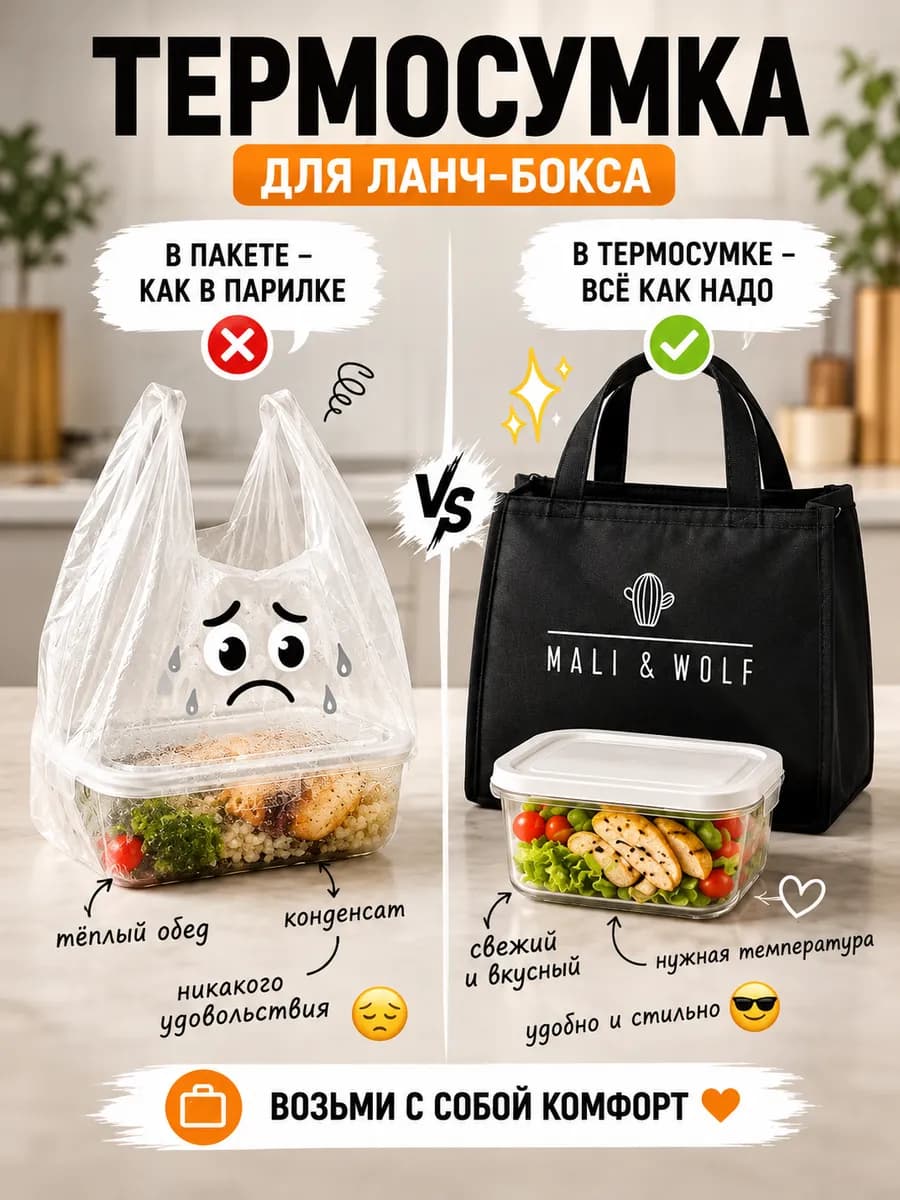 Термосумка для ланчбокса обед в офис