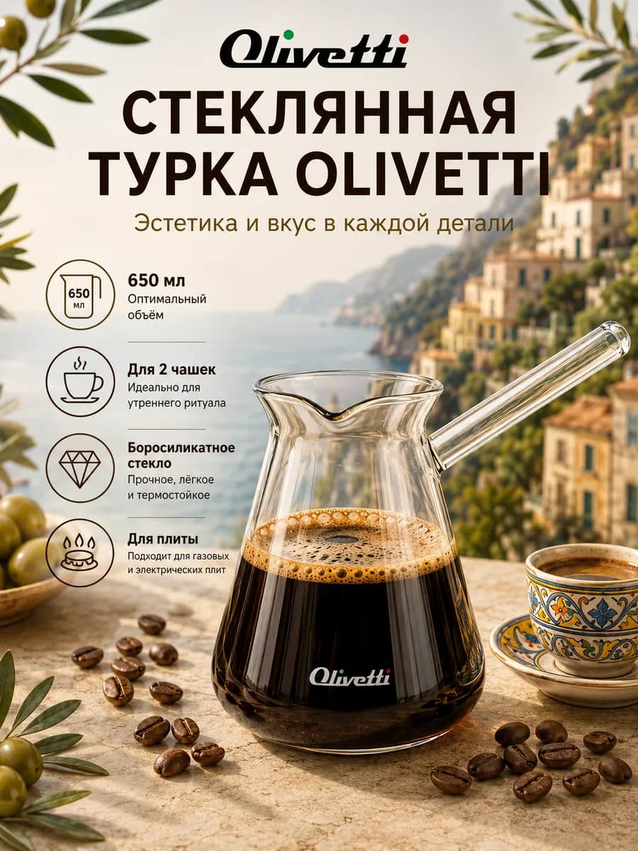 Турка для кофе стеклянная 650 мл