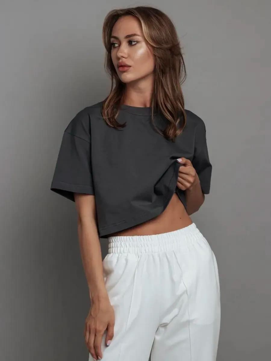 Футболка укороченная женская