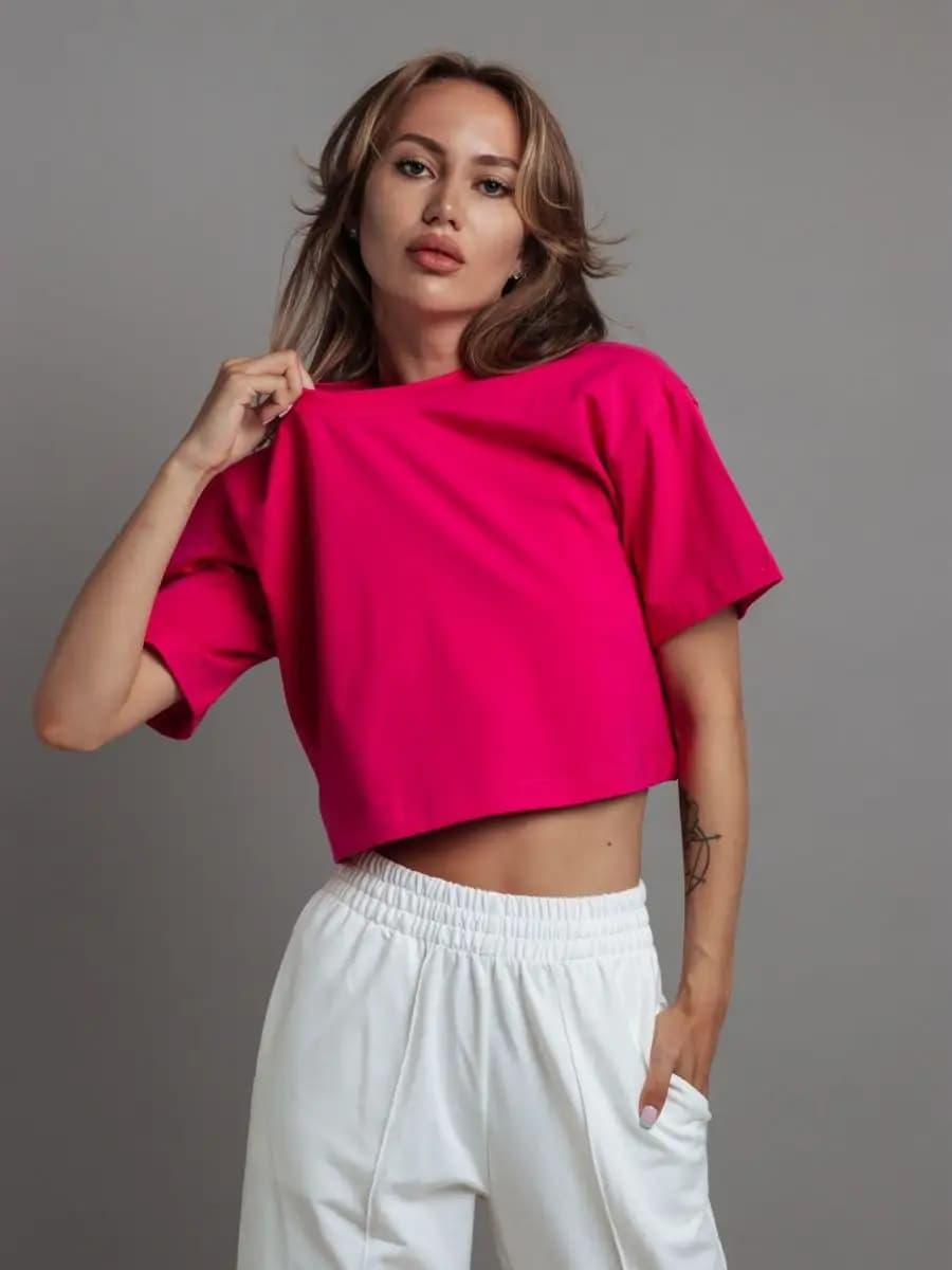 Кроп топ женский футболка укороченная