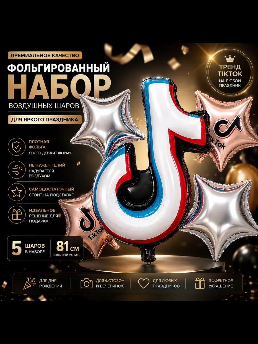 Набор фольгированных шаров на день рождения