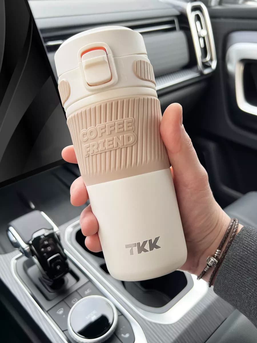 Термокружка для кофе с собой в машину с ситечком 450 ml