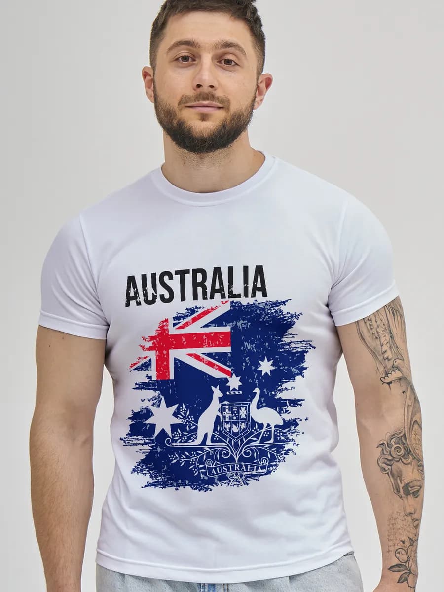 Футболка мужская с рисунком Флаг Австралия